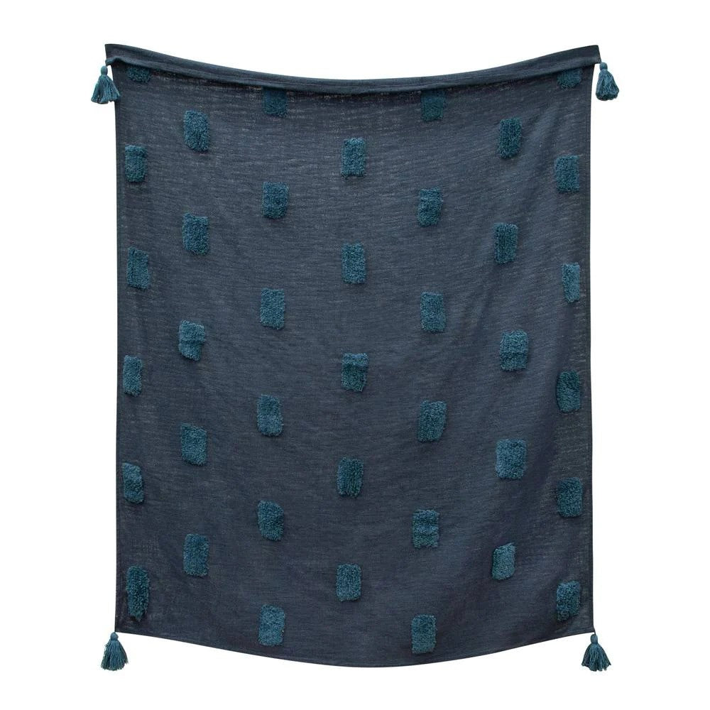 Textured Throw - Quinn Indigo & Majolica