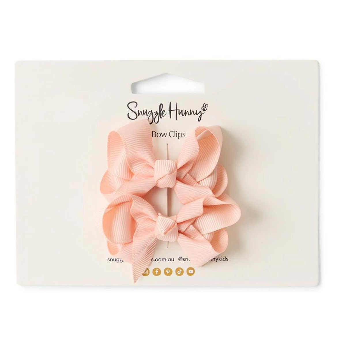 Peach Piggy Tail Hair Clips - Pair