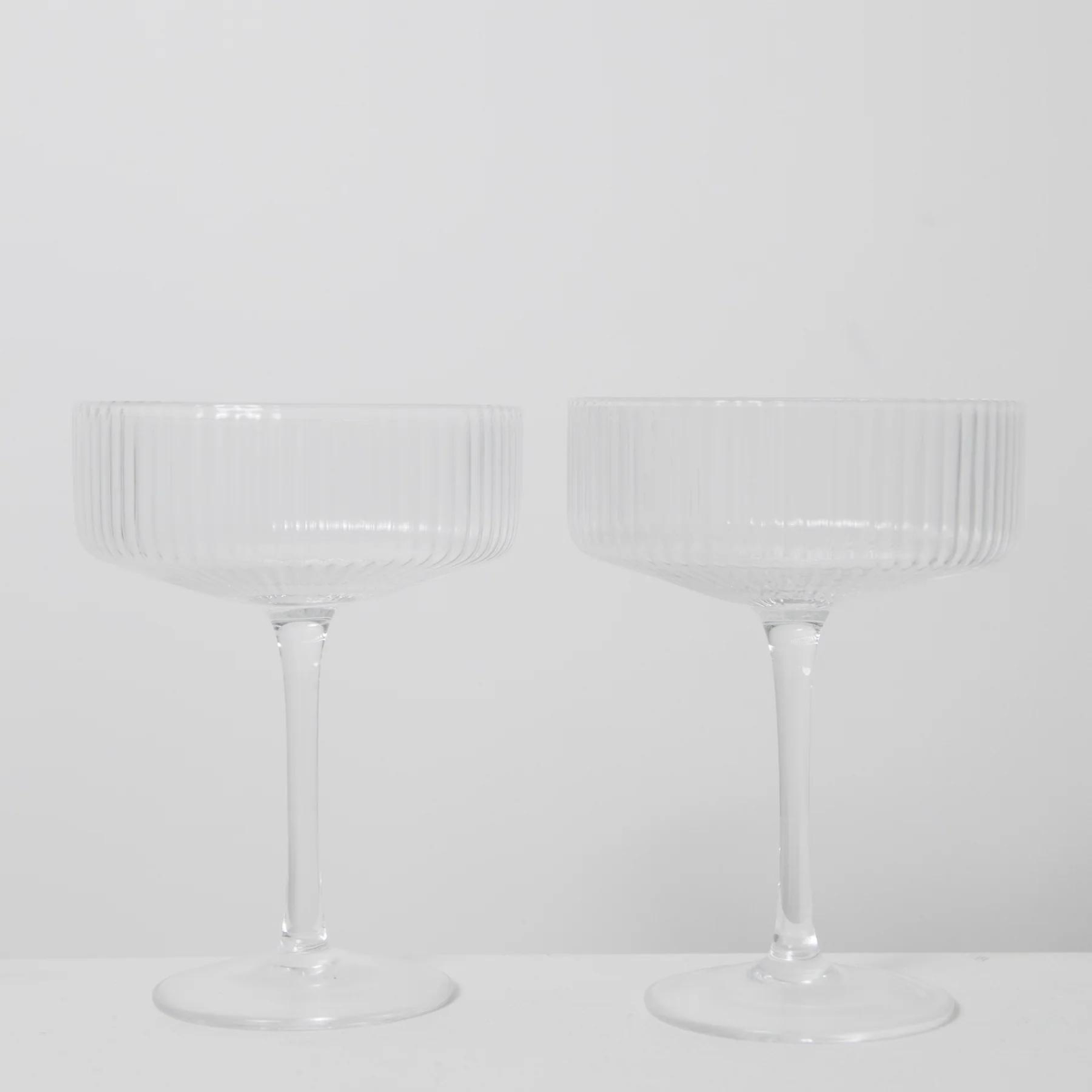 Hazel Ribbed Coupe Glass Set/2