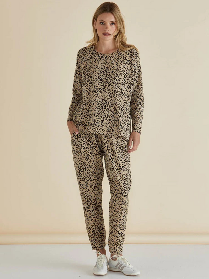 Brixley Long Sleeve Top - Leopard