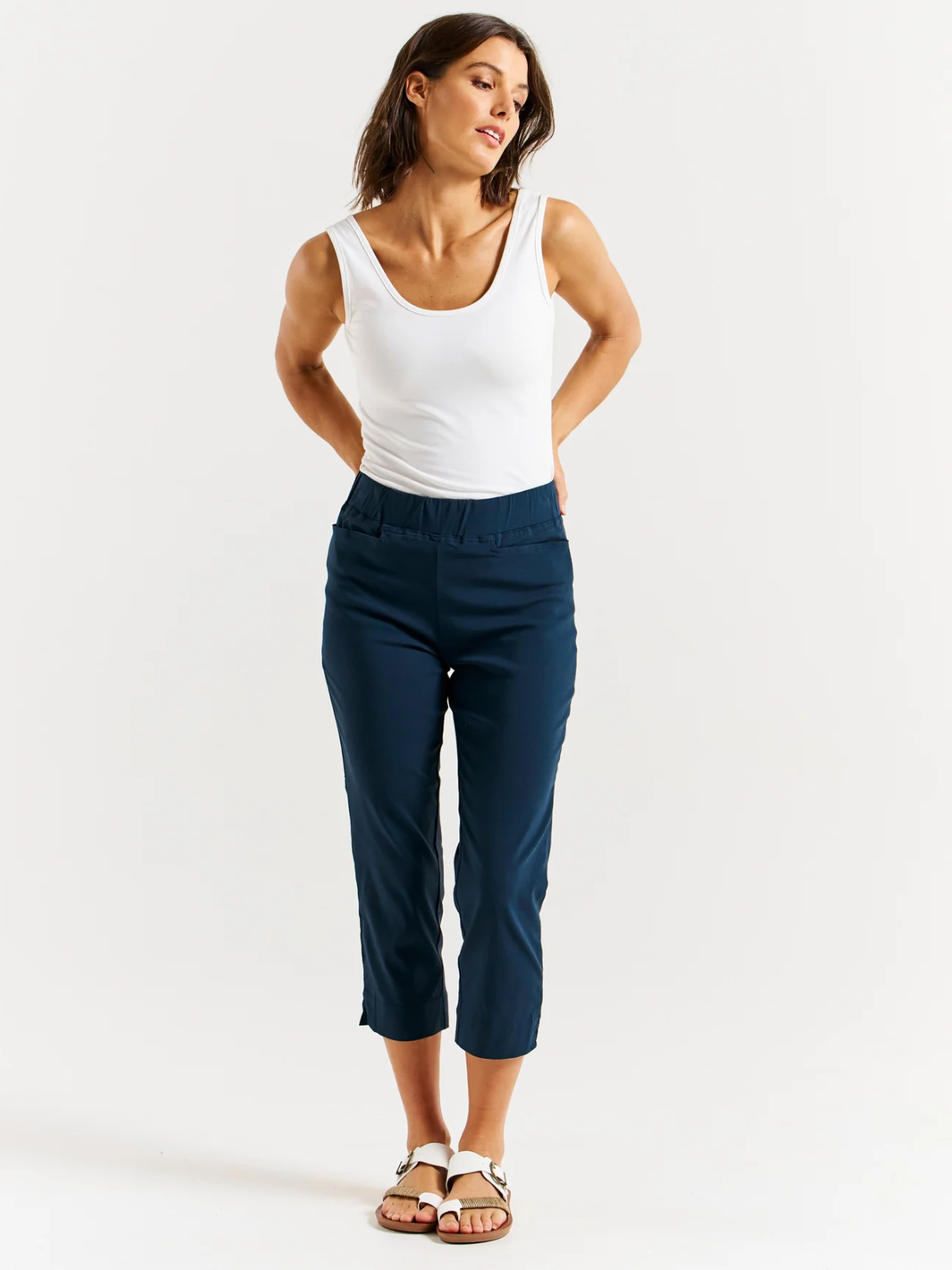 Crop Bengaline Pant - Navy