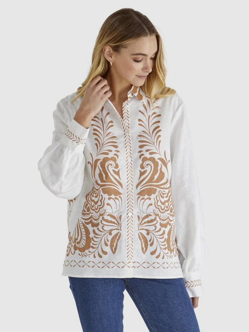 Brandy Top - Chai Print