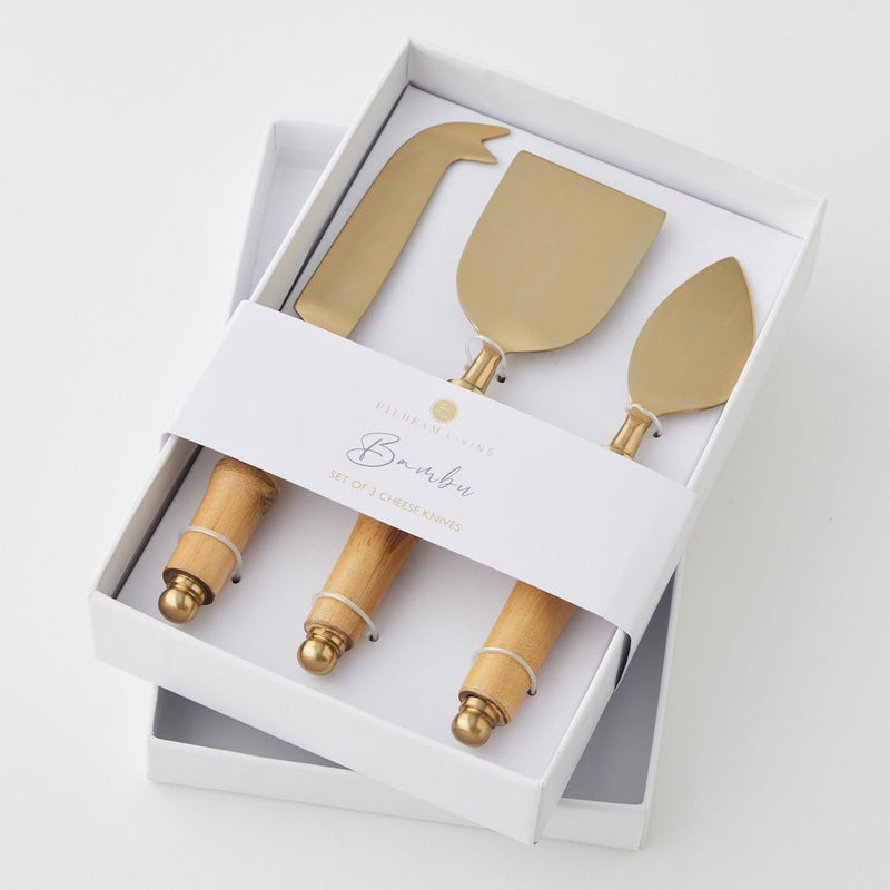 Pilbeam LivingBambu Cheese Knives Set of 3