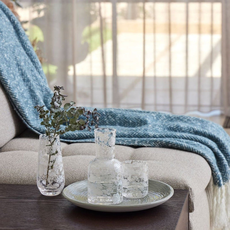 Pilbeam LivingHerringbone Throw - Teal