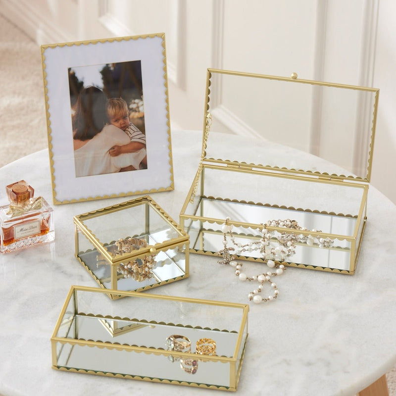 Pilbeam LivingLume Mirrored Square Jewellery Box