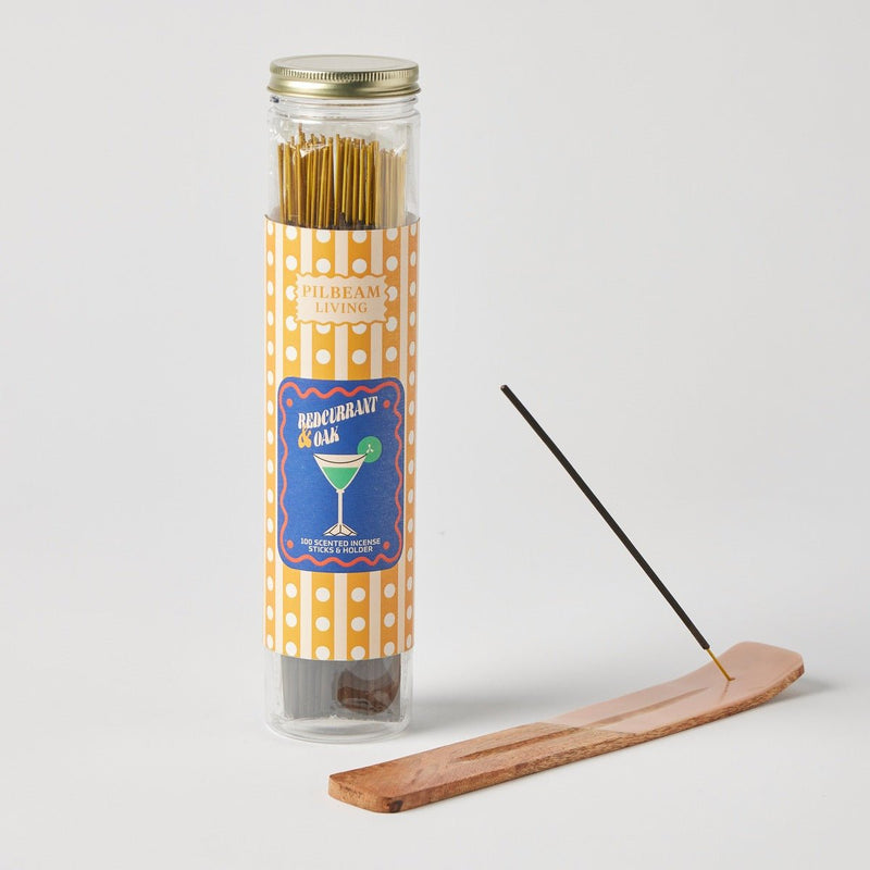 Pilbeam LivingRedcurrant & Oak Scented 100pc Incense With Holder
