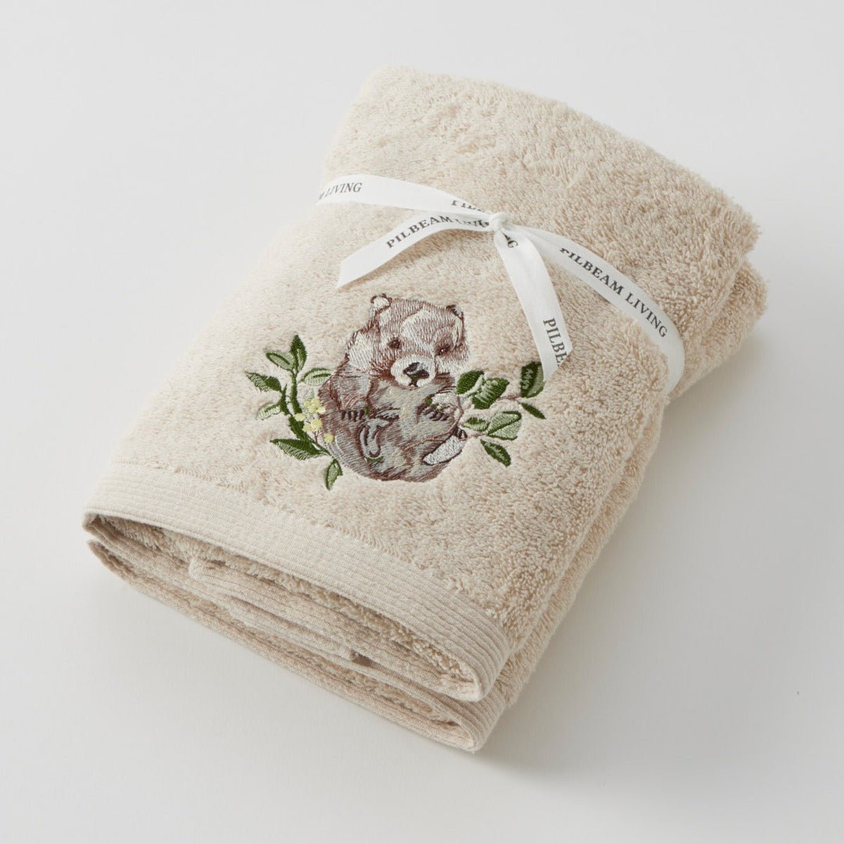 Pilbeam LivingWombat Hand Towel Set of 2 (1 Plain)