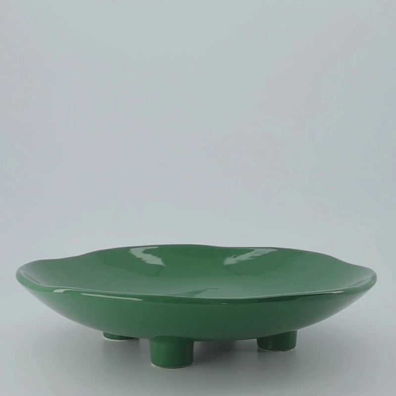 August Green Pedestal Platter