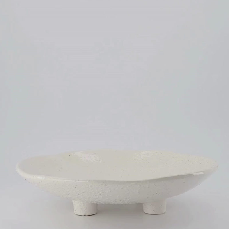 August Cream Pedestal Platter