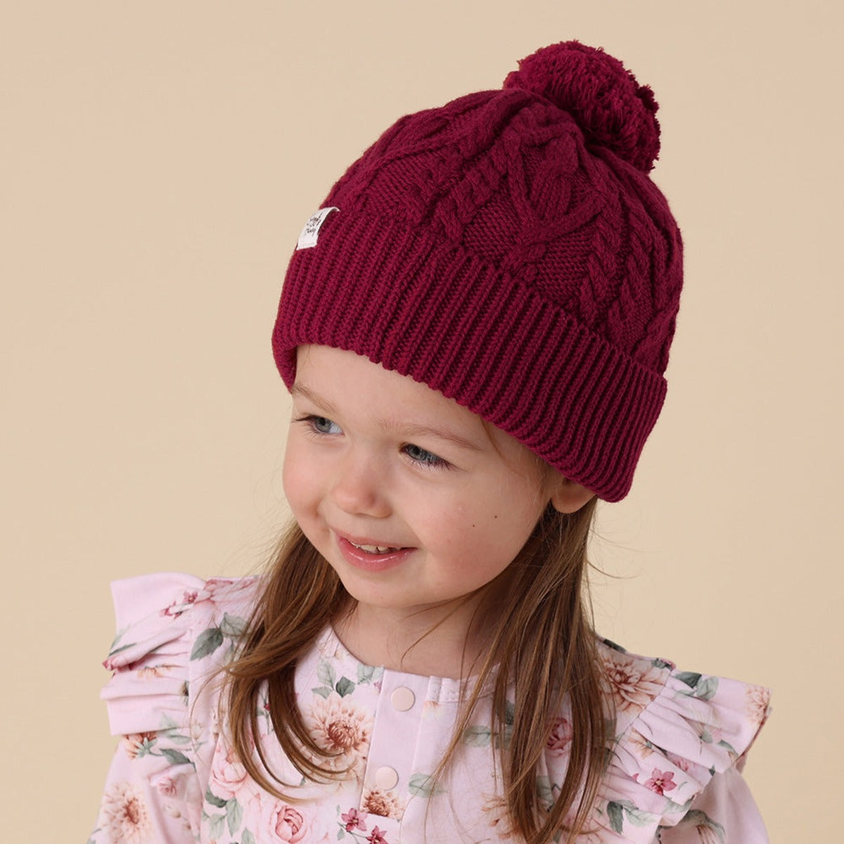 Raspberry Organic Baby Knit Beanie