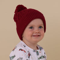 Raspberry Organic Baby Knit Beanie
