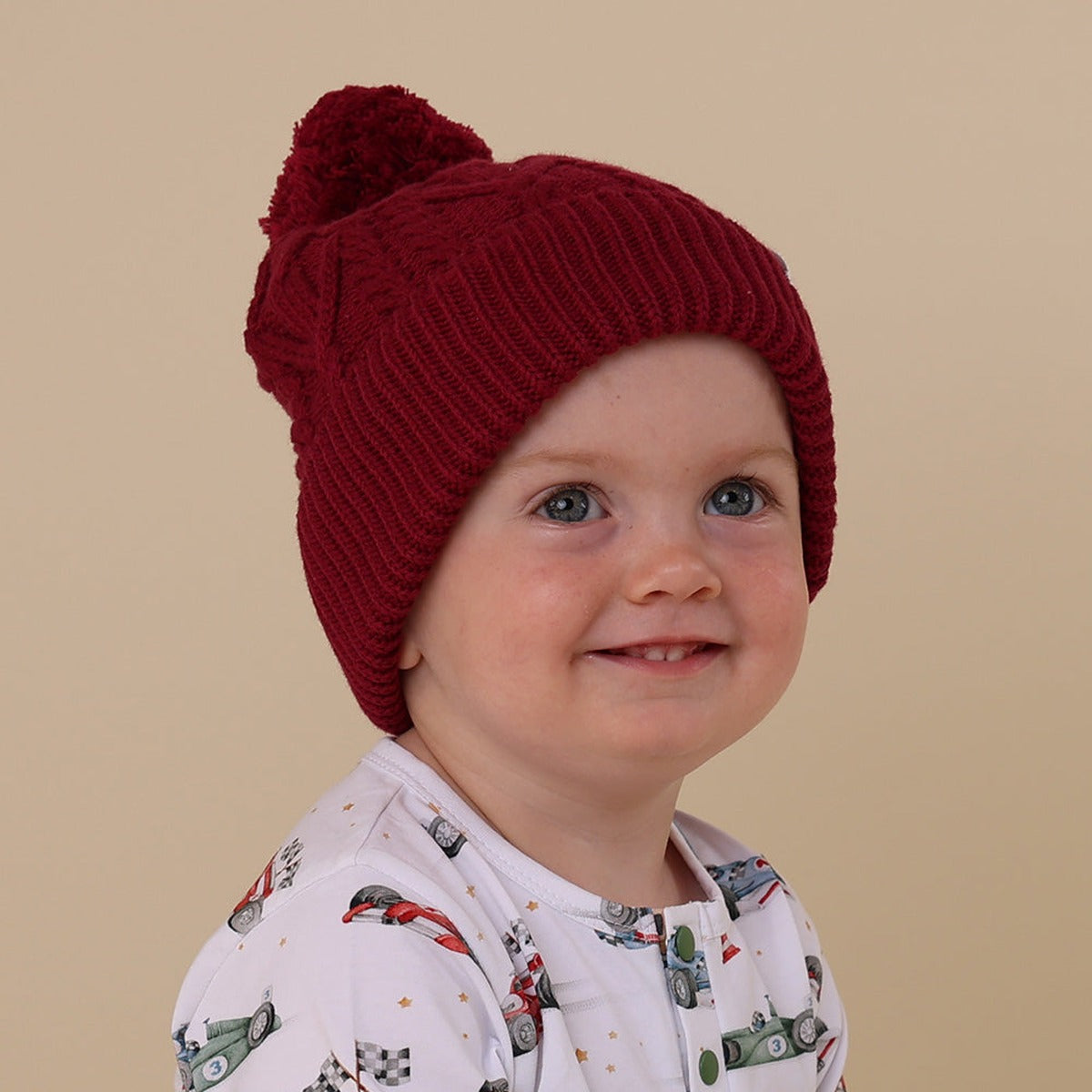 Raspberry Organic Baby Knit Beanie