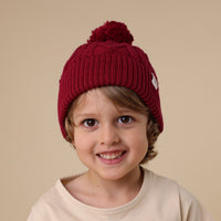 Raspberry Organic Baby Knit Beanie