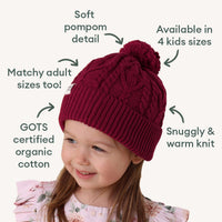 Raspberry Organic Baby Knit Beanie