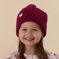 Raspberry Organic Baby Knit Beanie