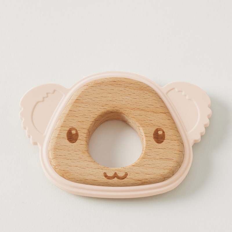 Riley Koala Silicone Teether - Peach - Jiggle & Giggle - Image 1