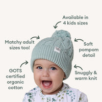 Sage Organic Baby Knit Beanie