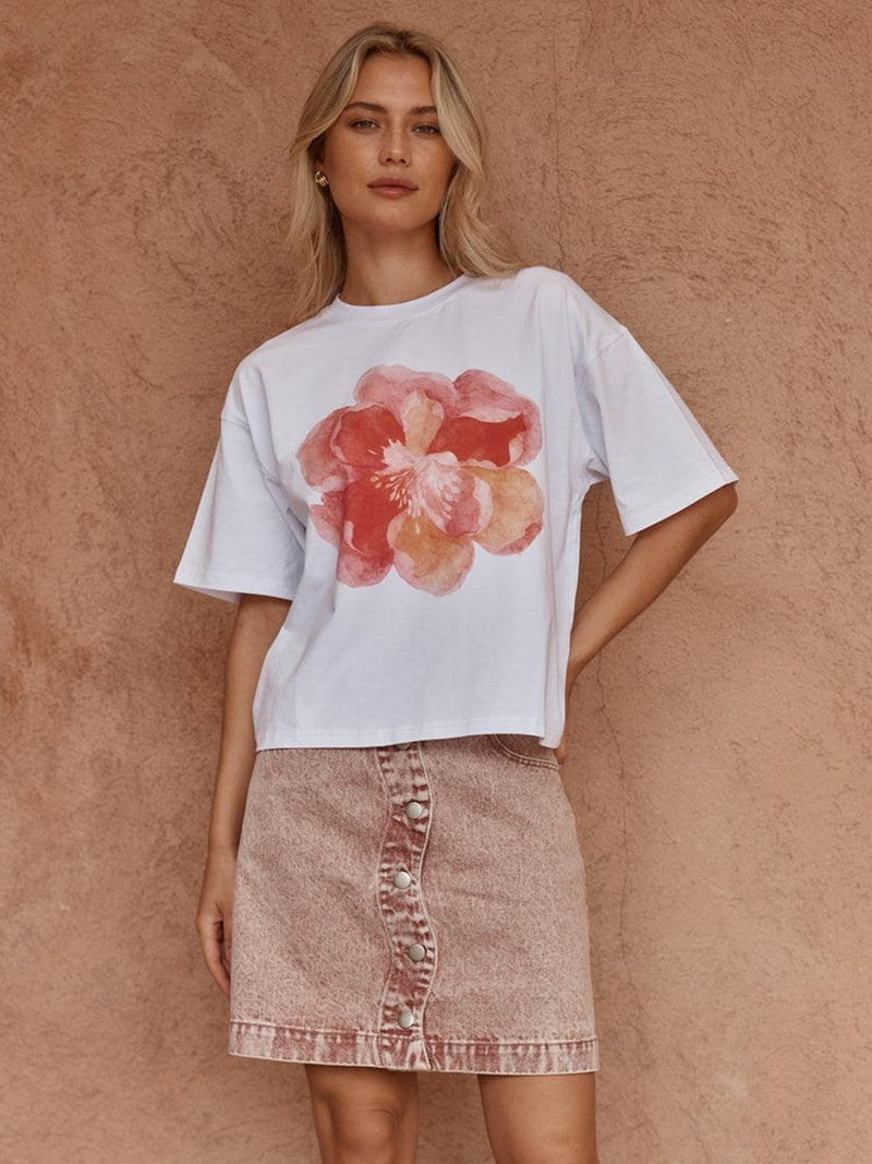 Sass Clothing Salore Printed Tee, Peony Print