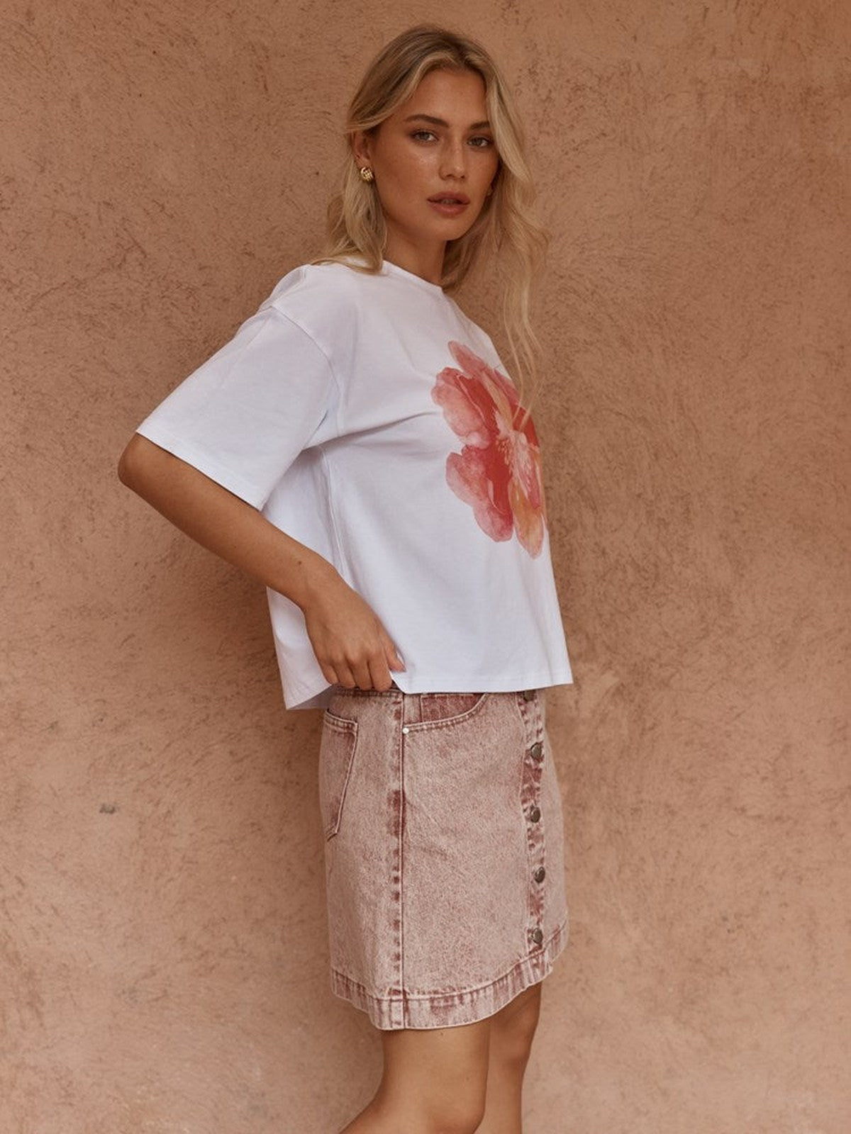 Sass Clothing Salore Printed Tee, Peony Print