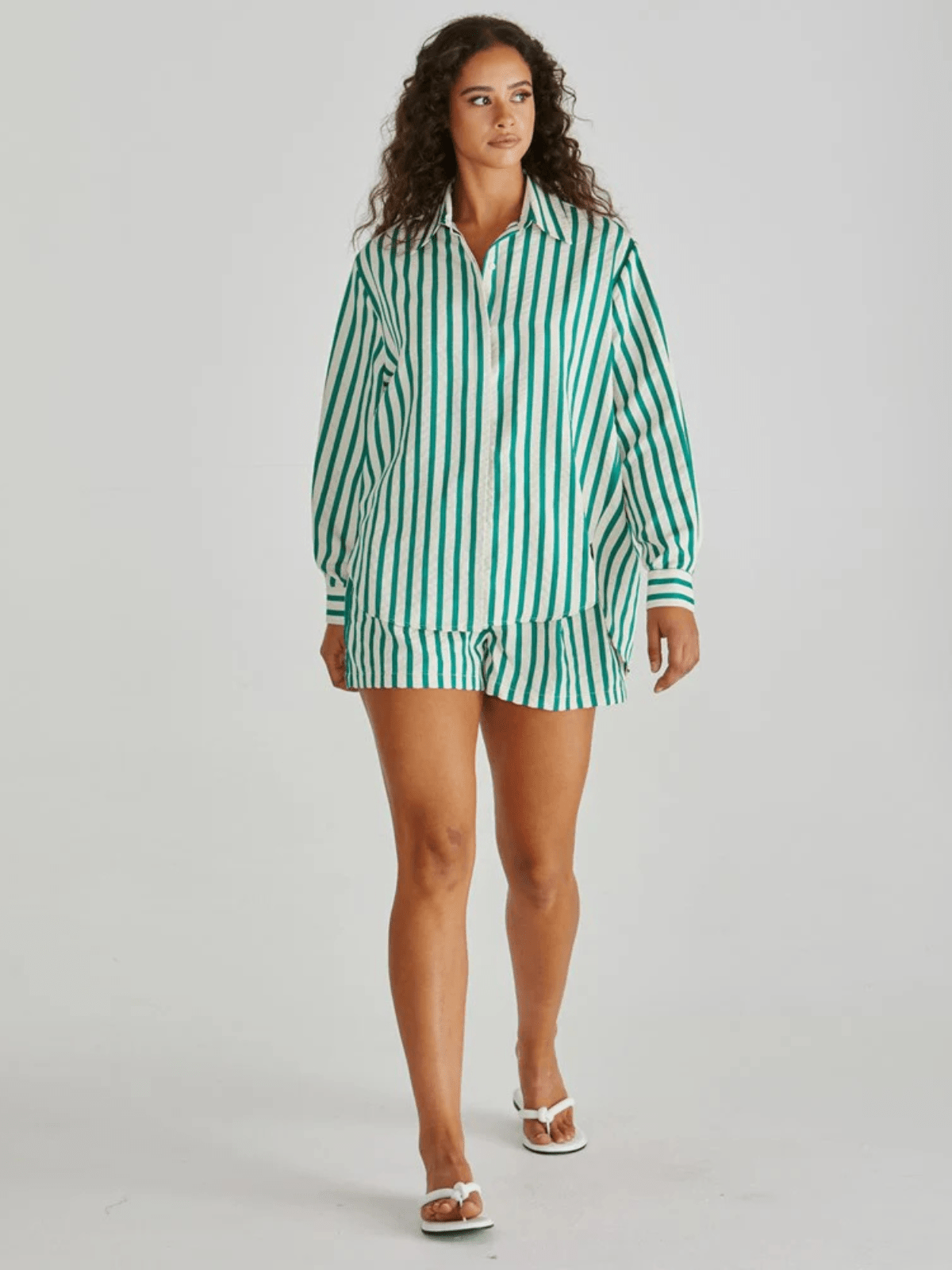 SassHenri Shirt - Green Stripe