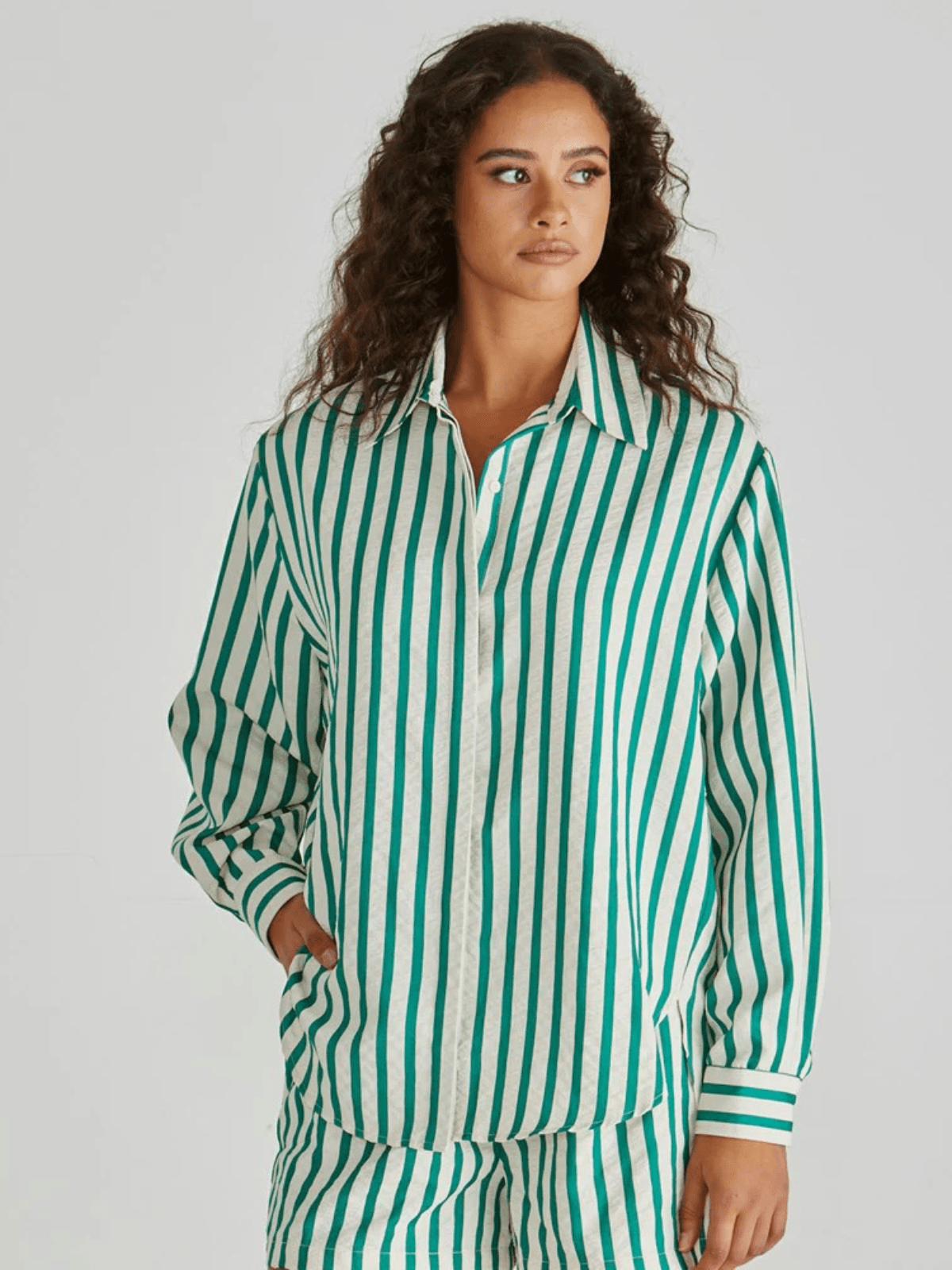 SassHenri Shirt - Green Stripe