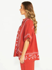 SassJayden Short Sleeve Shirt - Terracotta