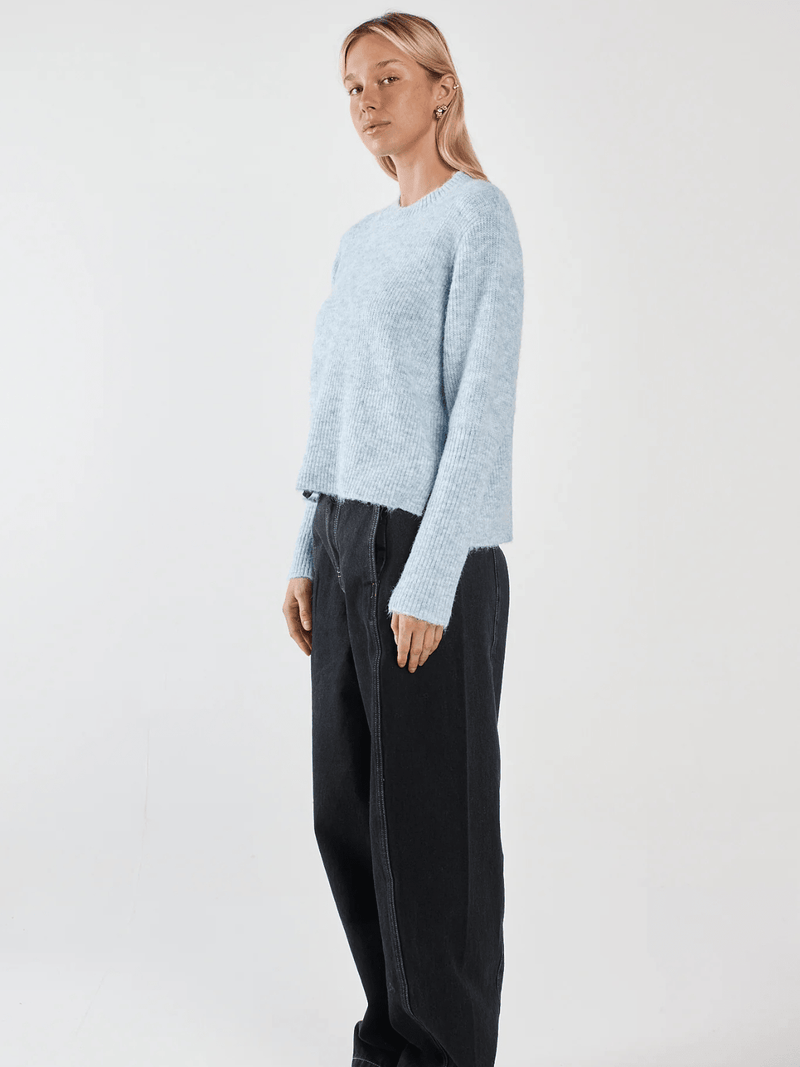 SassMarli Boxy Rib Knit - Pale Blue