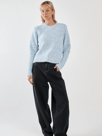 SassMarli Boxy Rib Knit - Pale Blue