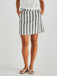 SassNevada Skirt - Cream Black Stripe