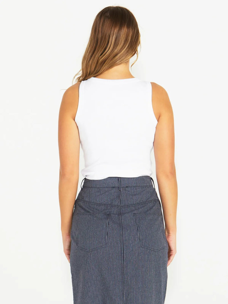 SassNoah Rib Tank - White