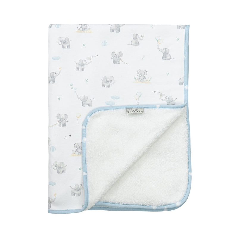 Living Textiles Sherpa Blanket, Elephant Playtime