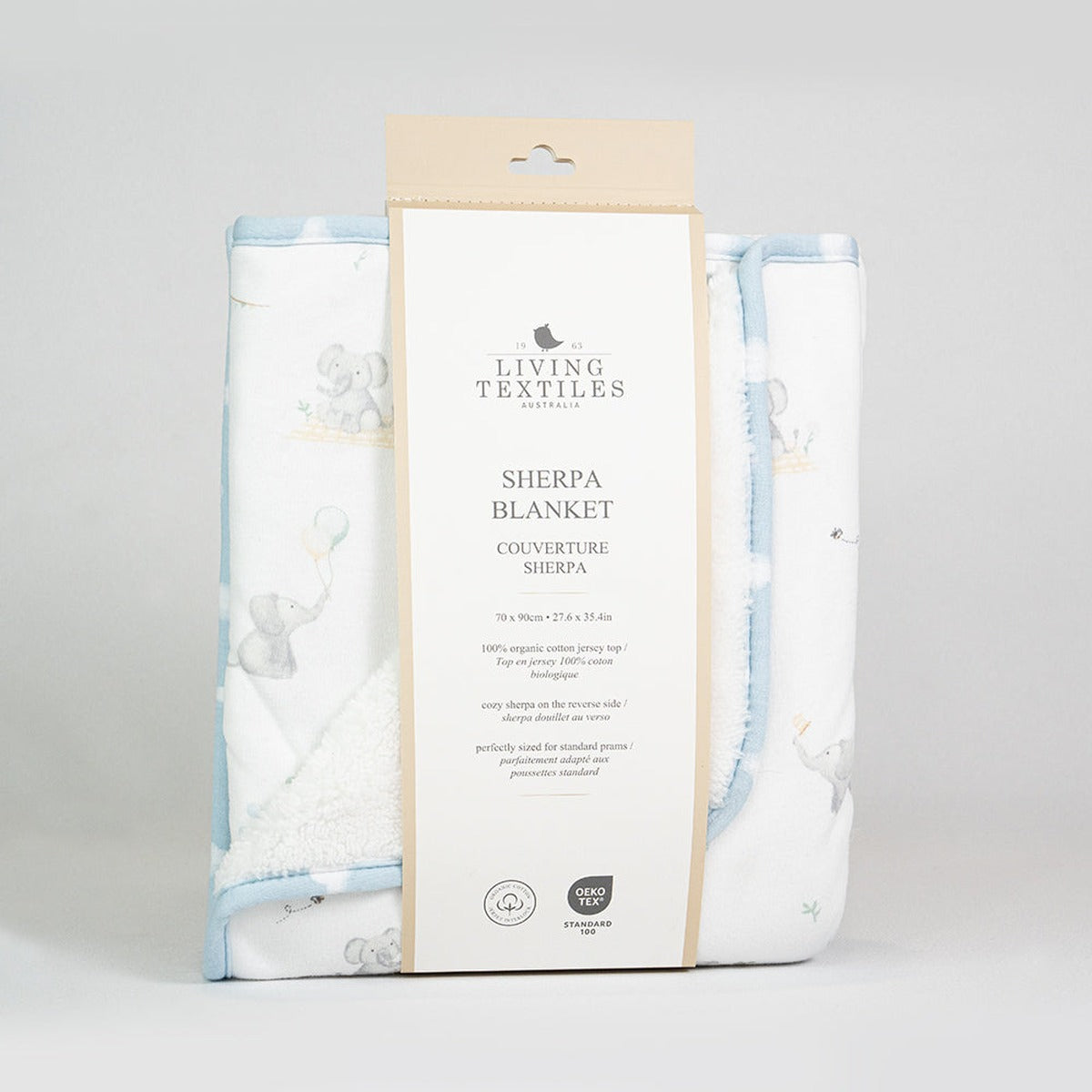 Sherpa Blanket - Elephant Playtime