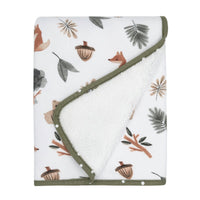 Jersey/Sherpa Pram Blanket - Forest Retreat