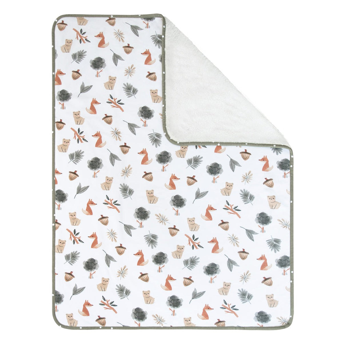 Jersey/Sherpa Pram Blanket - Forest Retreat