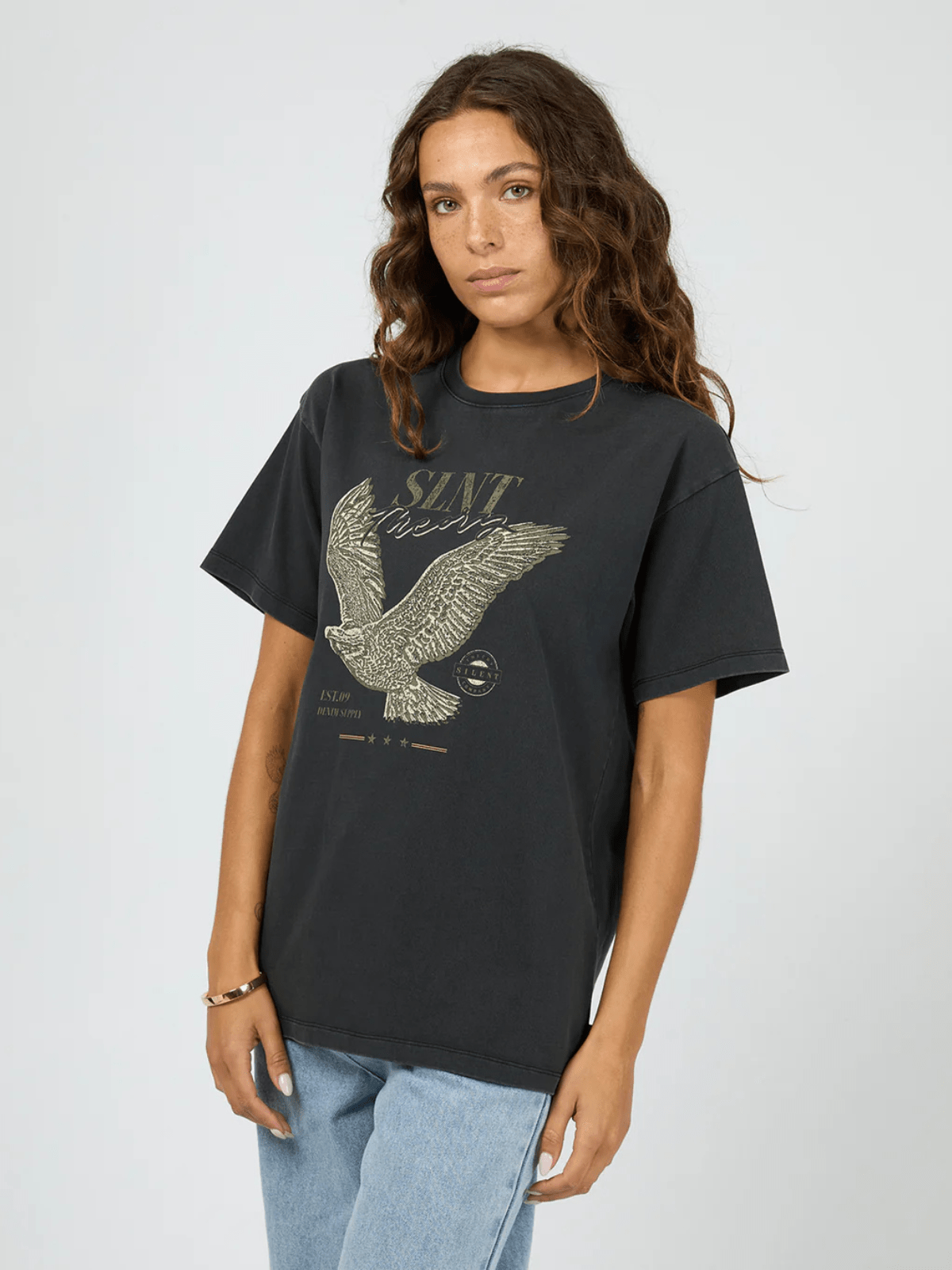 Silent TheoryHand Drawn Tee - Washed Black