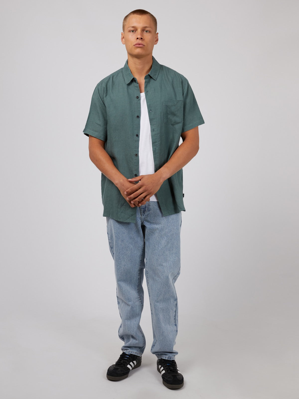 Linen SS Shirt - Pine
