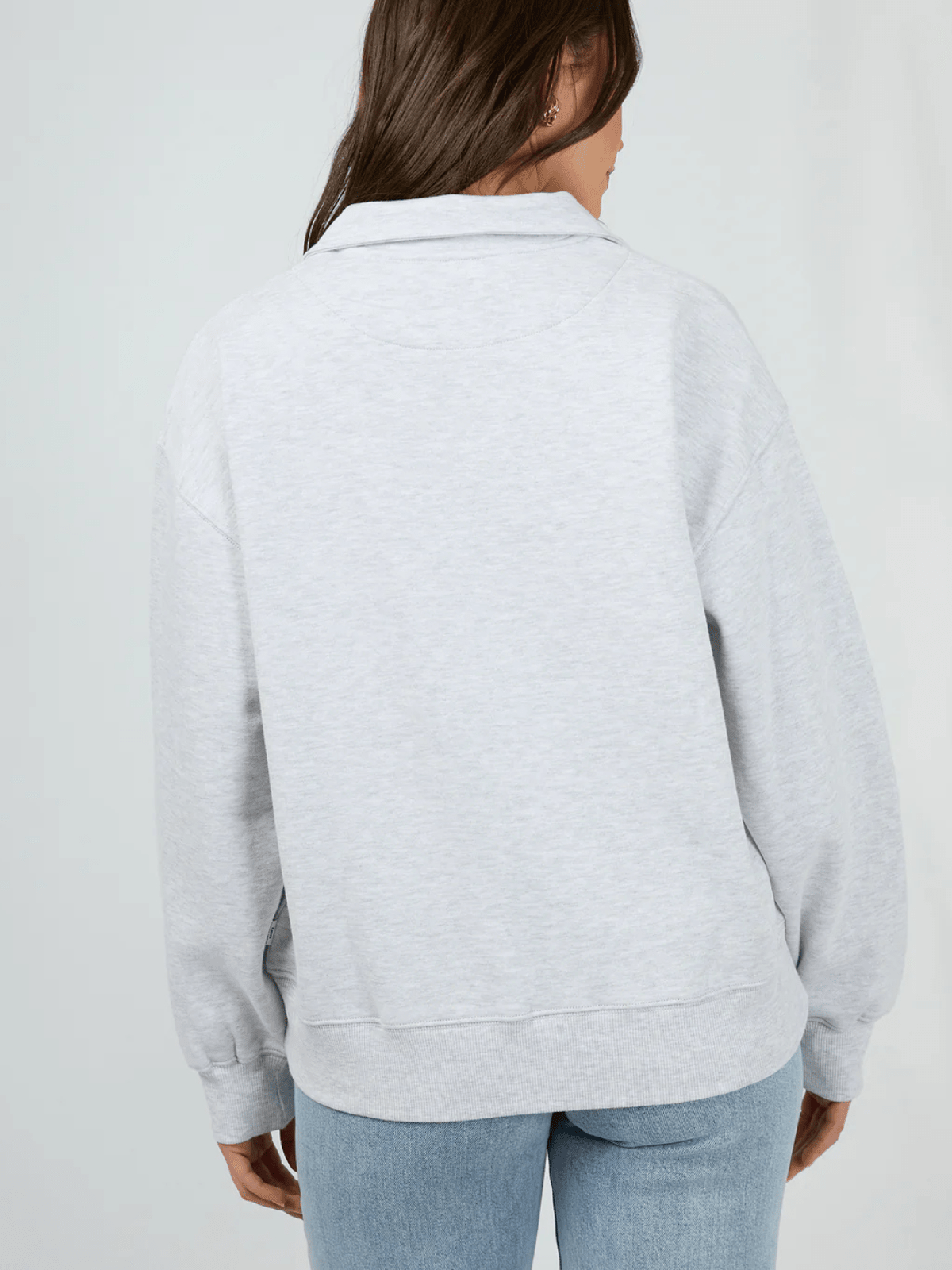 Silent TheorySilent Luxe 1/4 Zip Crew - Snow Marle