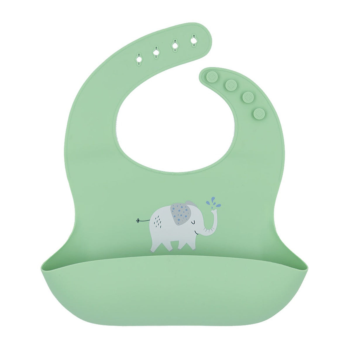 Silicone Bib - Elephant/Sage