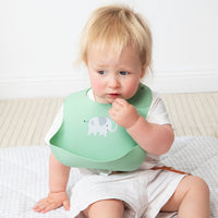 Silicone Bib - Elephant/Sage