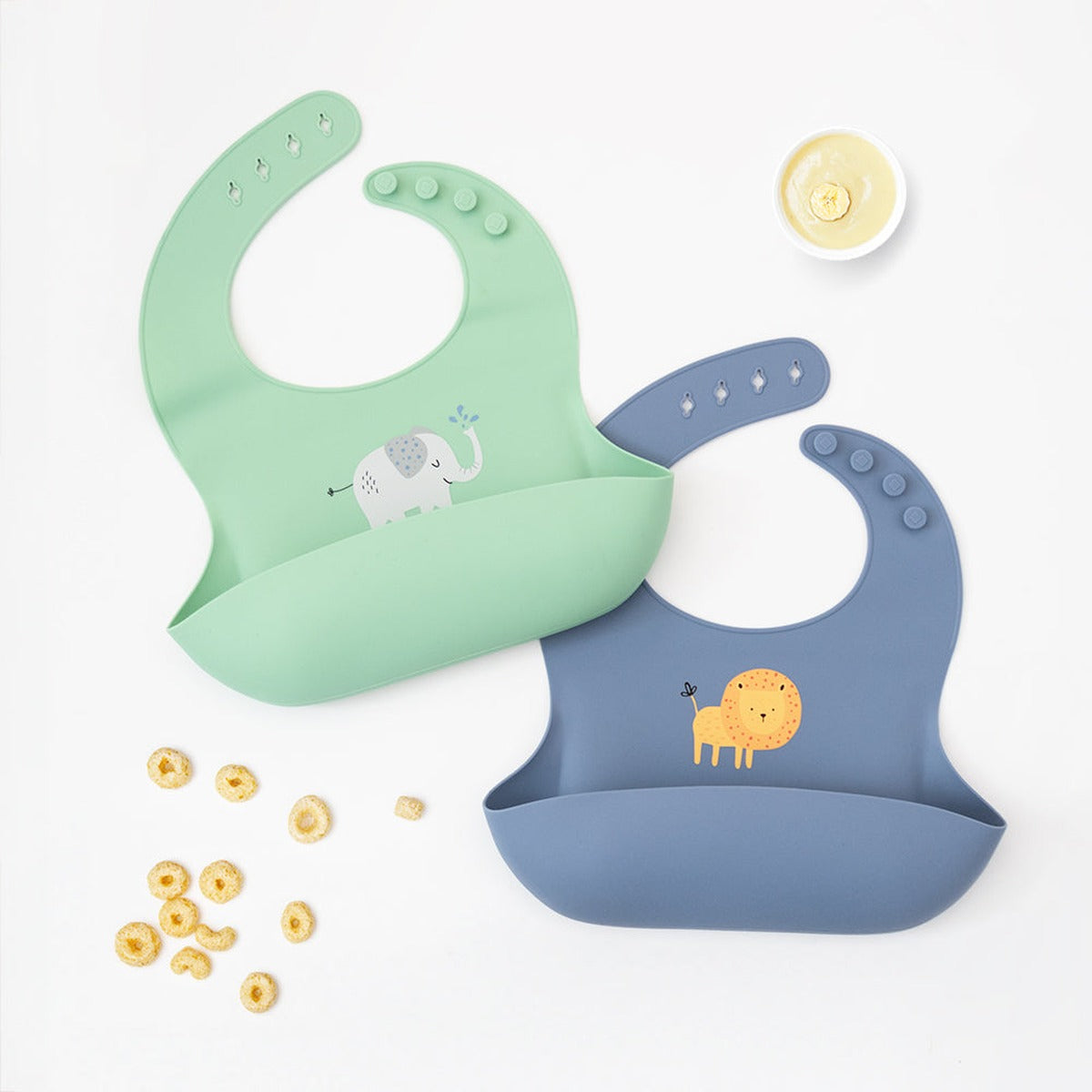 Silicone Bib - Elephant/Sage