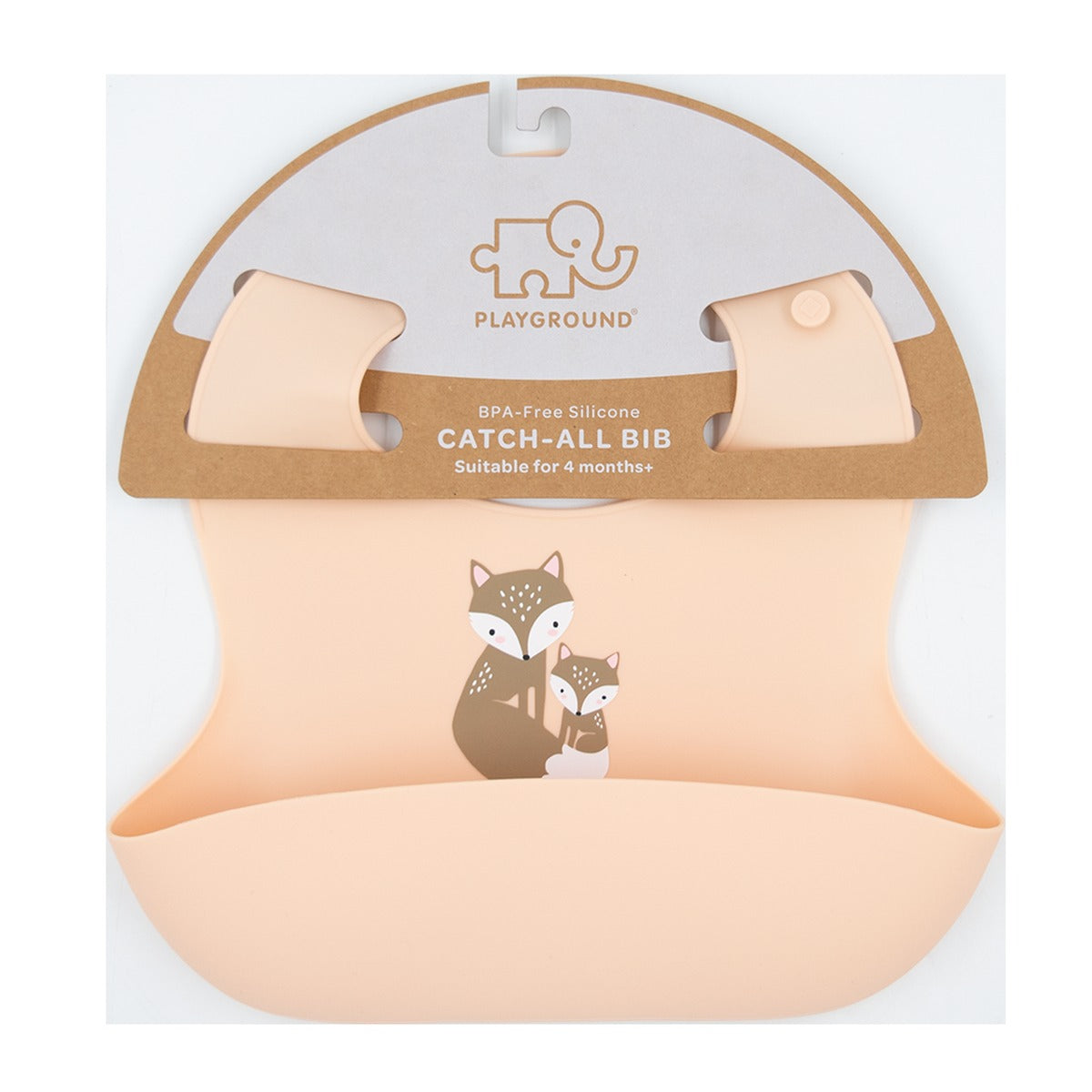 Silicone Bib - Fox/Blush