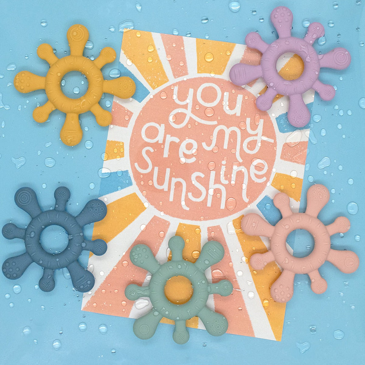 Silicone Splash Teether - Steel Blue