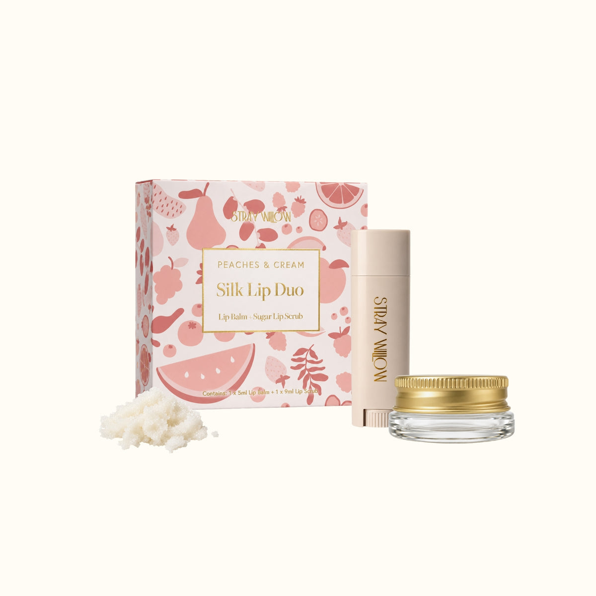 Stray Willow Silk Lip Duo, Peaches and Cream