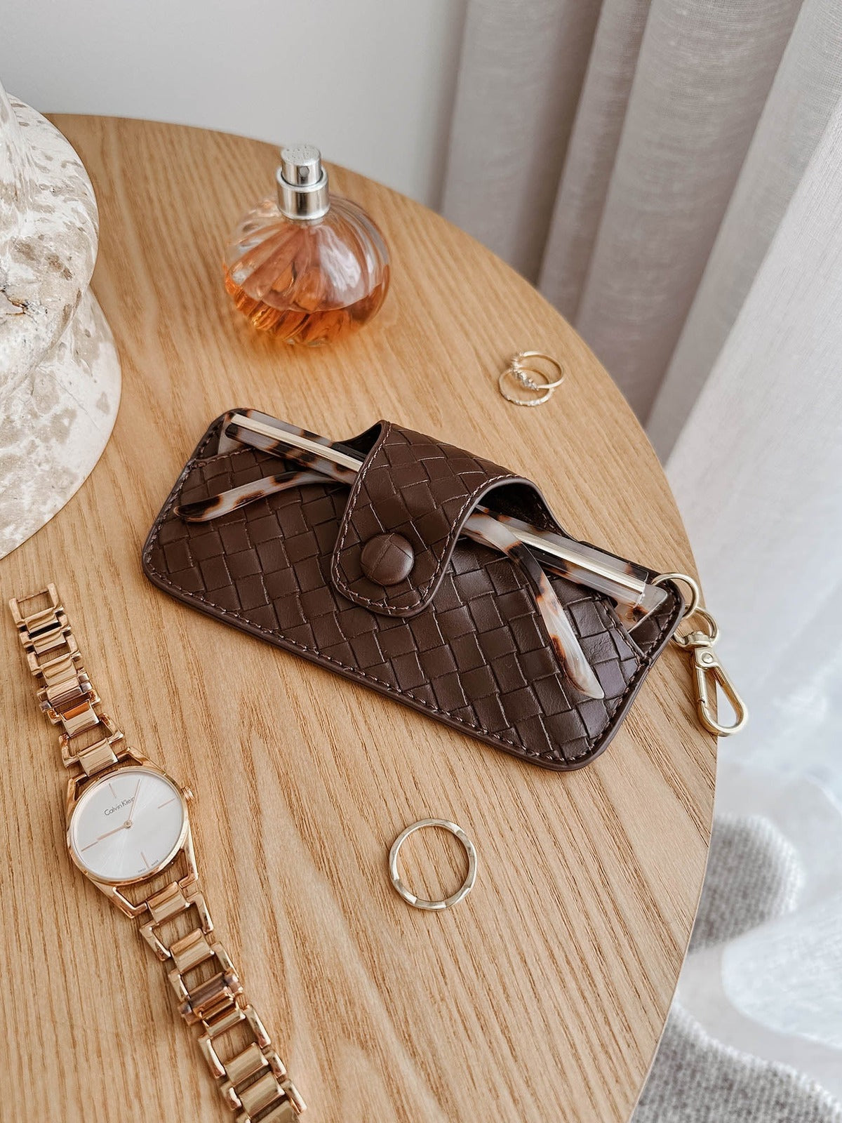 Skittle Sunglass Case - Woven Chocolate