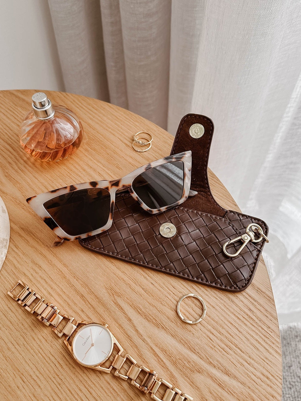 Skittle Sunglass Case - Woven Chocolate