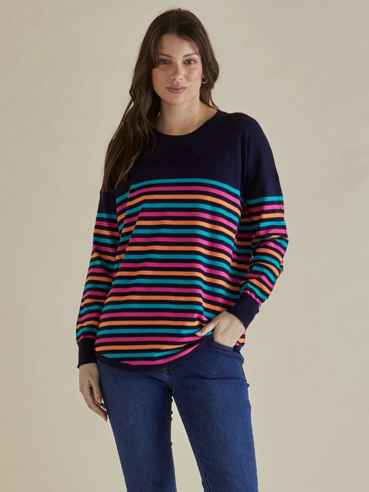 Sophie Knit Jumper - Rainbow - Betty Basics - Image 2