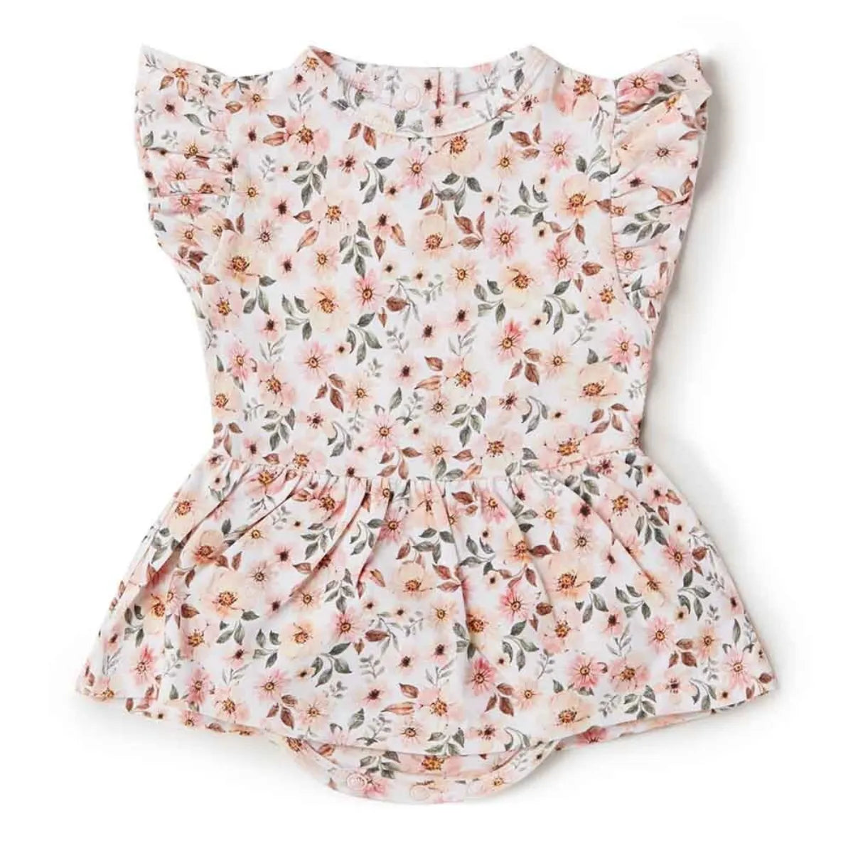 Spring Floral Short Sleeve Organic Dress - Snuggle Hunny - Image 2