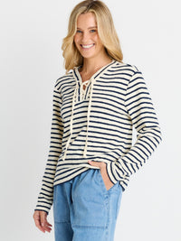 Tammi Tie Top - Navy Stripe