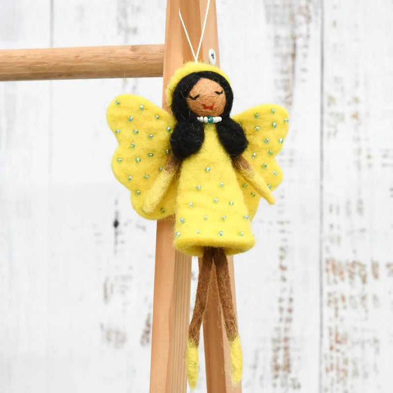 Tara TreasuresFelt Angel Fairy - Yellow Dress