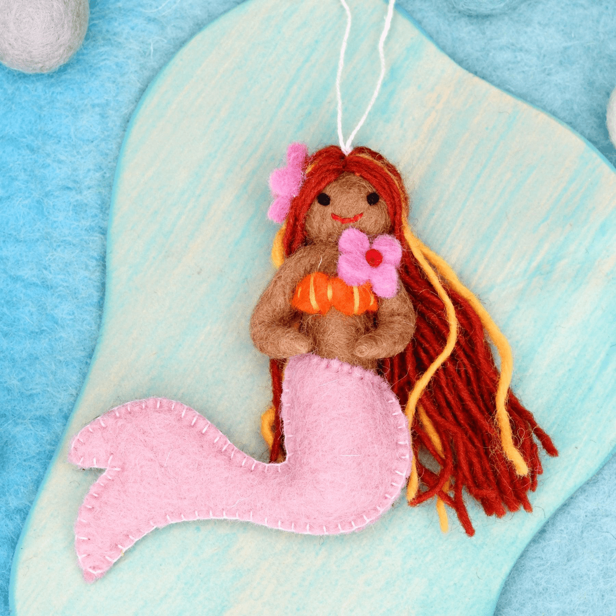 Tara TreasuresFelt Little Mermaid Hanging - Pink Tail